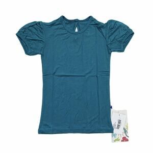NWT Kickee Pants Bamboo Teal Puff Sleeve Tee Size XS(5/6)